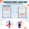 VEVOR Dog Agility Training Equipment, 4 PCS Set with Adjustable High Hurdles,6 Weave Poles,Jump Ring,Square Pause Box,Whistle,Foldable Bowl, Puppy Obstacle Course Kit for Backyard, Indoor, Outdoor