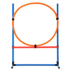 VEVOR Dog Agility Training Equipment, 4 PCS Set with Adjustable High Hurdles,6 Weave Poles,Jump Ring,Square Pause Box,Whistle,Foldable Bowl, Puppy Obstacle Course Kit for Backyard, Indoor, Outdoor