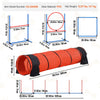 VEVOR Dog Agility Training Equipment, 5 PCS Set Upgrade with Adjustable High Hurdles,6 Weave Poles,Extended Tunnel,Jump Ring,Pause Box,Whistle,Foldable Bowl,Puppy Obstacle Course Kit with Storage Bag