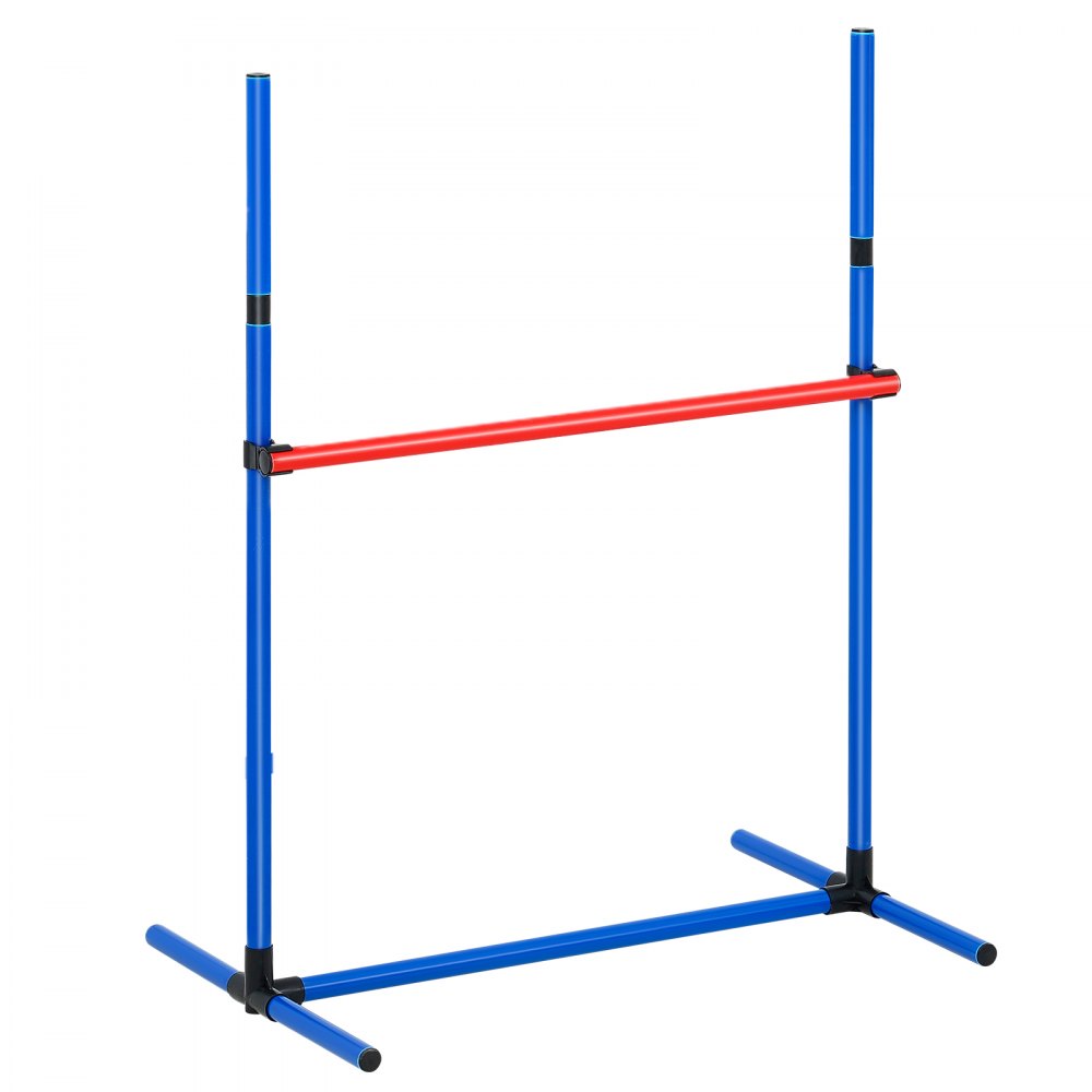 VEVOR Dog Agility Training Equipment, 5 PCS Set Upgrade with Adjustable High Hurdles,6 Weave Poles,Extended Tunnel,Jump Ring,Pause Box,Whistle,Foldable Bowl,Puppy Obstacle Course Kit with Storage Bag