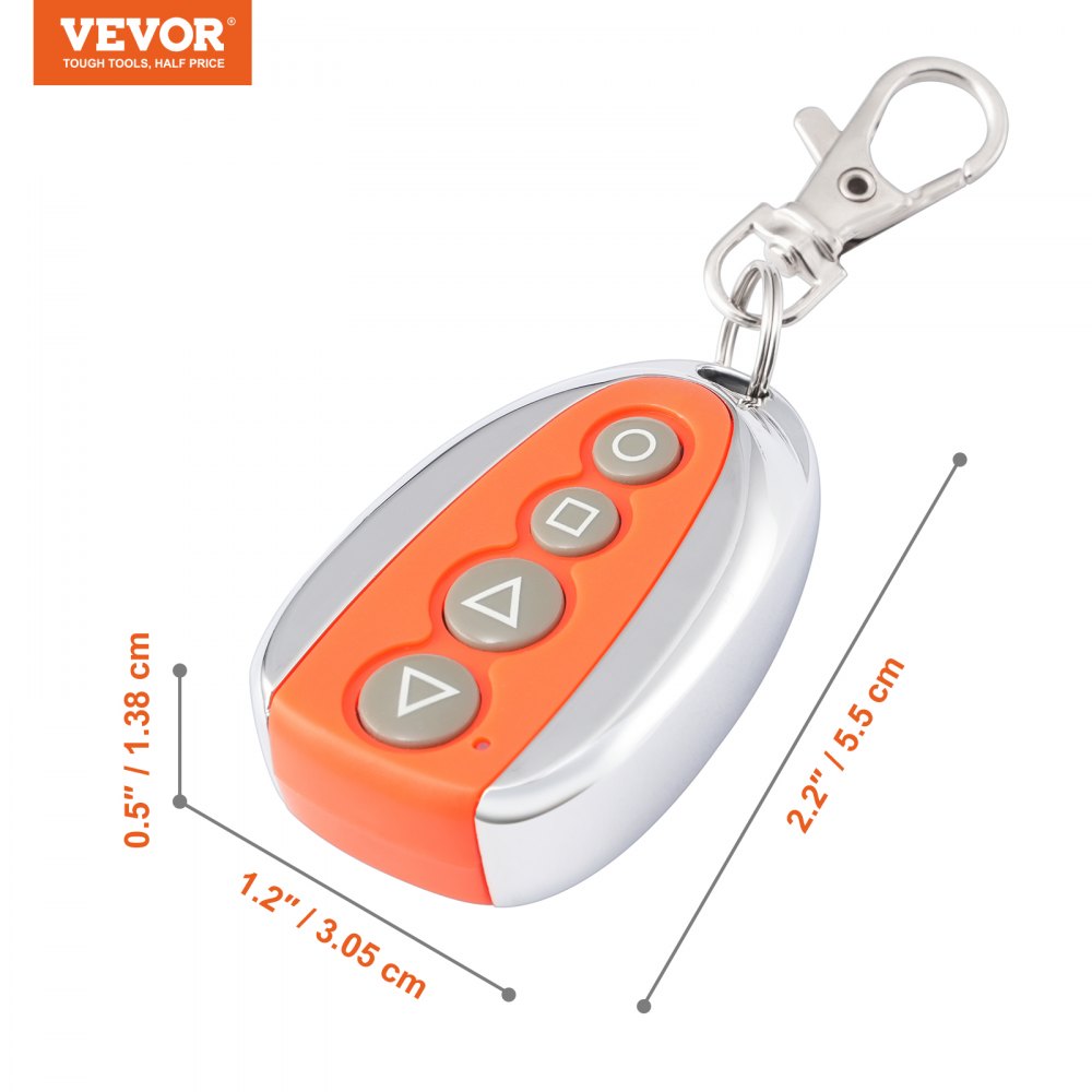 VEVOR Sliding Gate Opener Remote, 131 ft Range, 4-Button Automatic Gate Opener Remote, Remotes for Garage Door Openers, Multi-Code Electric Rolling Driveway-Gate Closer Smart Key Security Kit