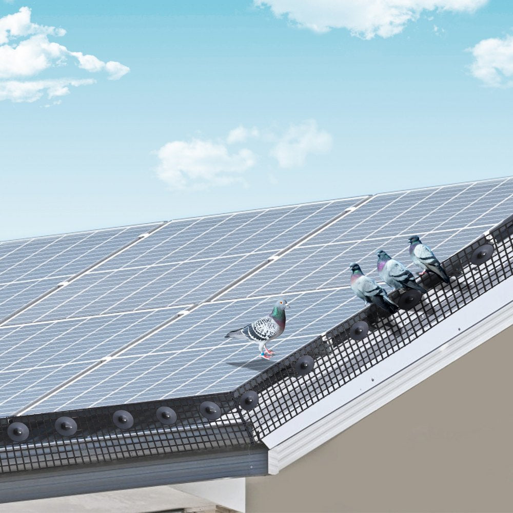 VEVOR 6 inch x 100ft Solar Panel Bird Guard, Critter Guard Roll Kit with 60pcs Aluminum Alloy Fasteners, Solar Panel Guard with Rust-proof PVC Coating, 1/2 inch Wire Roll Mesh