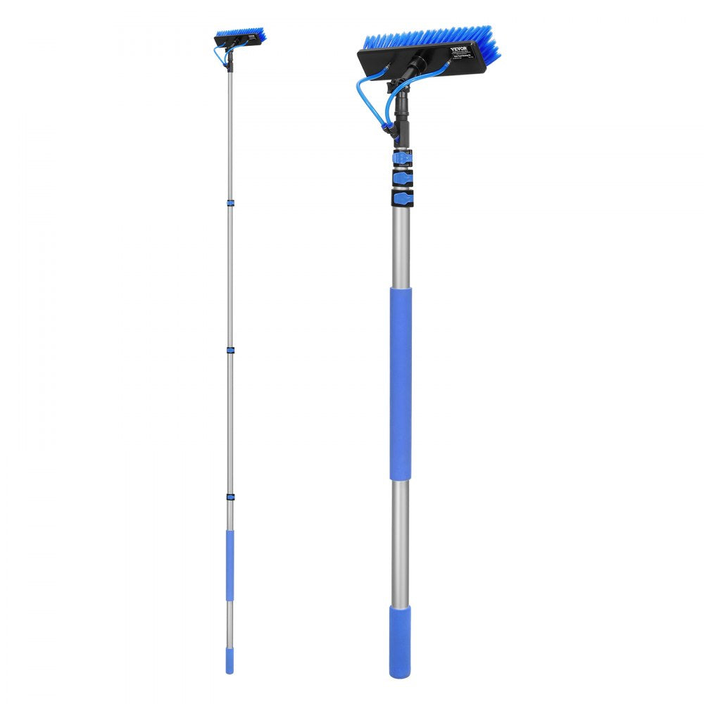 VEVOR Water Fed Pole Kit, 12FT Solar Panel Cleaning Pole with Extendable Handle, 180° Rotatable Brush Head & 65.6FT Hose, Household & Outdoor Window Cleaner Tool for Caravan Solar Panel Deck