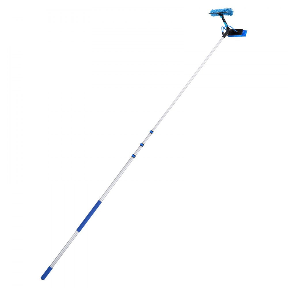 VEVOR Solar Panel Cleaning Kit, 20 ft, Water Fed Pole Kit with Cleaning Brush, Soap Dispenser, Extendable Aluminum Telescopic Pole, 180° Rotatable Brush Head, for Roof Mounted Solar Panels, Windows