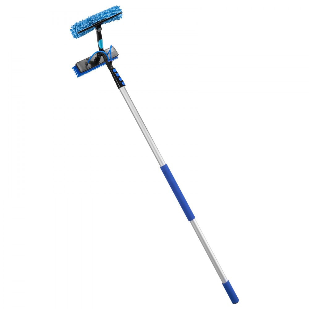 VEVOR Solar Panel Cleaning Kit, 26 ft, Water Fed Pole Kit with Cleaning Brush, Soap Dispenser, Extendable Aluminum Telescopic Pole, 180° Rotatable Brush Head, for Roof Mounted Solar Panels, Windows