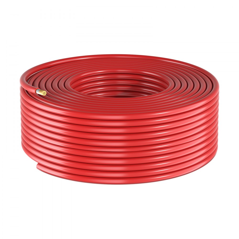 VEVOR Solar Panel Wire, 100 ft Black + 100 ft Red Kit, 10 AWG (6 mm²) Solar Panel Extension Cable, PV Tinned Copper Wire, for Outdoor Home Off-Grid Photovoltaic Systems Automotive RV Boat Marine, IP67