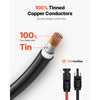 VEVOR 100FT Solar Panel Extension Cable, 10AWG Solar Extension Cable Wire with Female & Male Waterproof Connectors, 6mm² PV Cable for Home, Ship and RV Solar Panels, 100FT Black + 100FT Red (Set of 2)