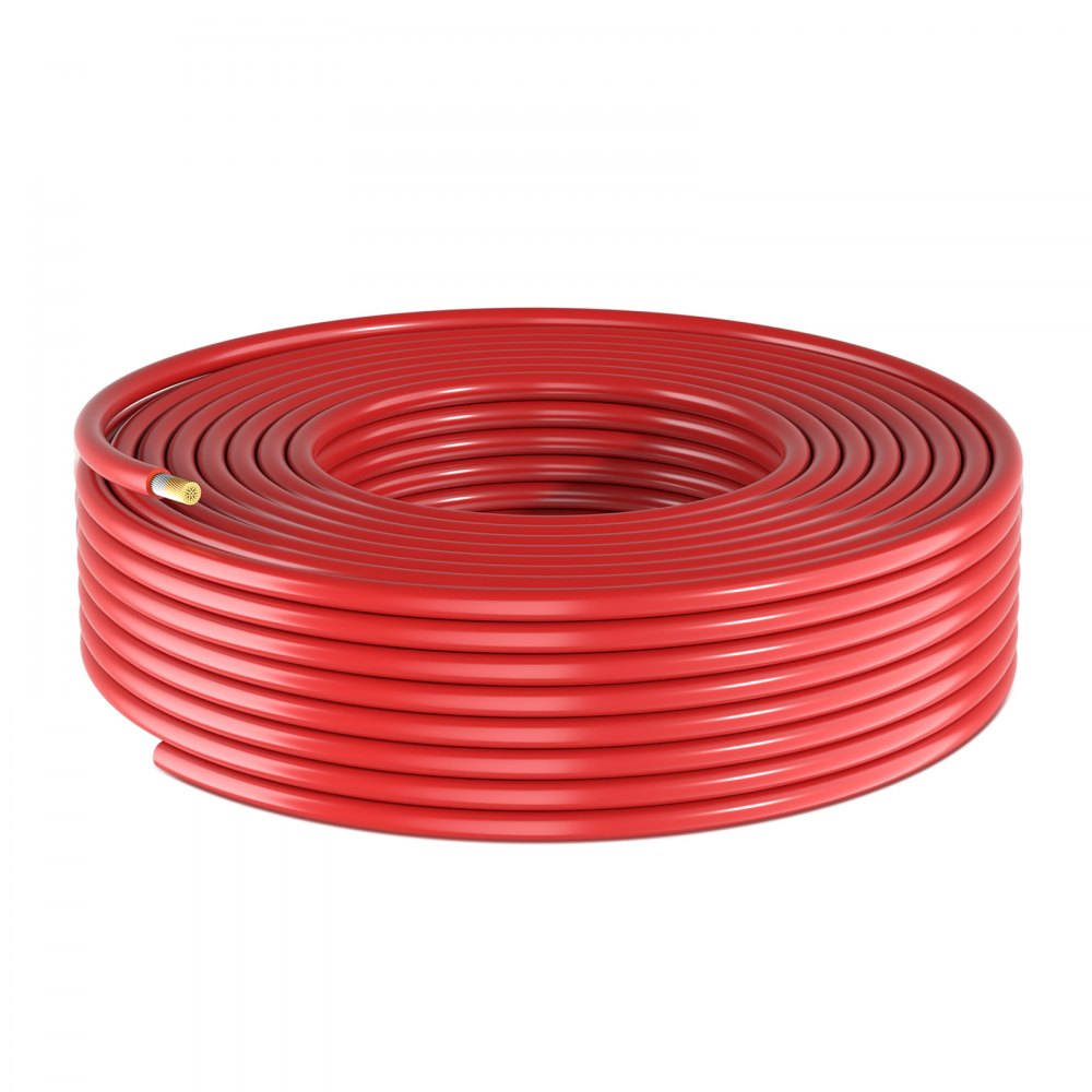 VEVOR Solar Panel Wire, 50 ft Black + 50 ft Red Kit, 10 AWG (6 mm²) Solar Panel Extension Cable, PV Tinned Copper Wire, for Outdoor Home Off-Grid Photovoltaic Systems Automotive RV Boat Marine, IP67