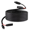 VEVOR 50FT Solar Panel Extension Cable, 10 AWG, Solar Panel Wire with Flame Retardant Protective Sleeving, Female and Male Connectors, IP67 Waterproof PV Wire, for Outdoor Automotive RV, Black & Red