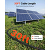 VEVOR 30FT Solar Panel Extension Cable, 10 AWG, Solar Panel Wire with Flame Retardant Protective Sleeving, Female and Male Connectors, IP67 Waterproof PV Wire, for Outdoor Automotive RV, Black & Red