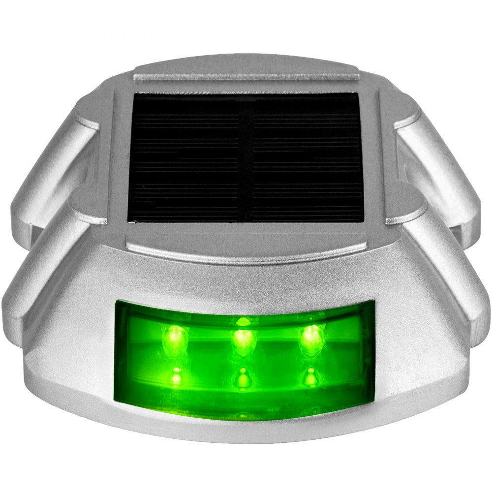 Vevor Driveway Lights, 8-Pack Solar Driveway Lights with Switch Button, Solar Deck Lights Waterproof, Wireless Dock Lights 6 LEDs for Path Warning Garden Walkway Sidewalk Steps, LED Bright Green