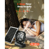 VEVOR 10400mAh Solar fan, Camping Fan with Solar Panel & LED Lantern, 7W 8 Inch Portable Rechargeable Battery Powered for Outside, 4-Speed and Quiet Operated for Picnic, Barbecue, Fishing, Travel