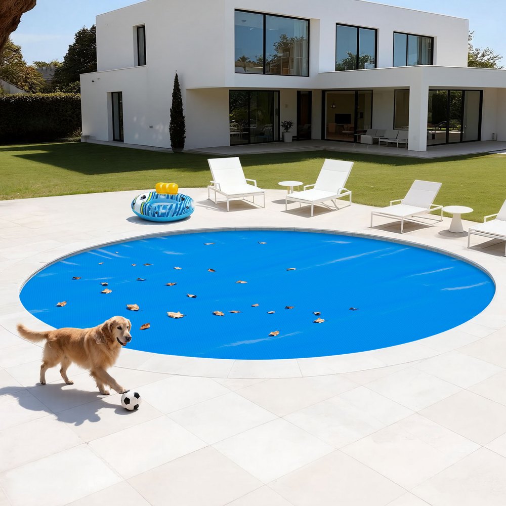 VEVOR Solar Pool Cover, 18 ft Round Pool Bubble Cover, 12 Mil Pools Solar Blanket with Bubble & PE Material, Daytime Heat Absorption, Nighttime Heat Retention, Heat Retaining Solars Covers, Blue