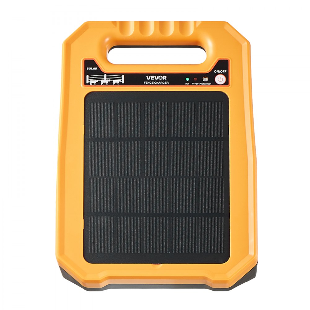 VEVOR Solar Fence Charger,  0.3J 8 kV Solar Powered Fence Charger, 1.86 Miles Range, Weather-Resistant Electric Fence Energizer Kit, 7 Days Runtime, for Livestock, Poultry, Garden Protection