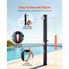 VEVOR 9.2 Gal Solar Heated Shower, 6.4ft Showerhead Height Outdoor Shower, with Foot Faucet & Soap Box Rack, Hot & Cold Water Adjustment, Freestanding for Backyard Poolside Beach Pool,Black