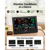 VEVOR 7-in-1 Wi-Fi Weather Station with APP, 7.5-Inch VA Display, Wireless Solar Powered Outdoor Sensor, Rain Gauge, Indoor Outdoor for Weather Forecast, Wind Speed, Temperature, Humidity, Rainfall