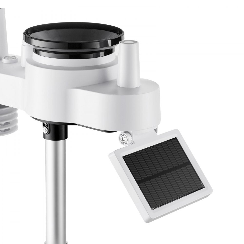 VEVOR 7-in-1 Wi-Fi Weather Station with APP, 7.5-Inch VA Display, Wireless Solar Powered Outdoor Sensor, Rain Gauge, Indoor Outdoor for Weather Forecast, Wind Speed, Temperature, Humidity, Rainfall