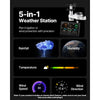 VEVOR 5-in-1 Wireless Weather Station, 7.5-Inch VA Display, Solar Powered Outdoor Sensor, Rain Gauge, Indoor Outdoor for Weather Forecast, Temperature, Humidity, Wind Speed and Direction (No WiFi)