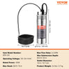 VEVOR Solar Water Pump, 12V DC 120W Submersible Deep Well Pump, Max Flow 3.2 GPM, Max Head 230 ft, Max Submersion 98.4 ft, Solar Powered Water Pump for Well