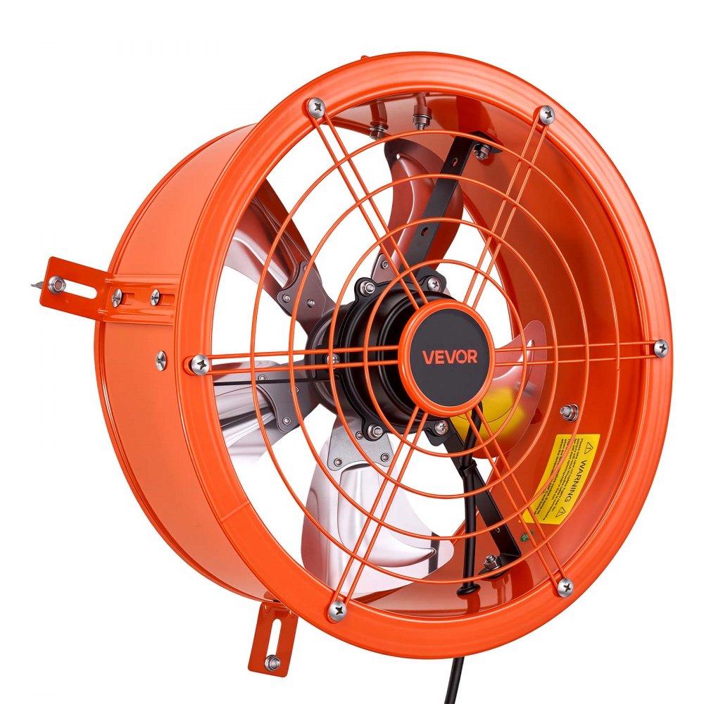 VEVOR Gable Mount Fan, 12 inch Solar Attic Vent Exhaust Fan Carbon Steel, 900 CFM Cooling and Ventilation for Roof, Greenhouse, Garage, Shop, Small Spaces, with Thermostat and Power Adapter, Orange