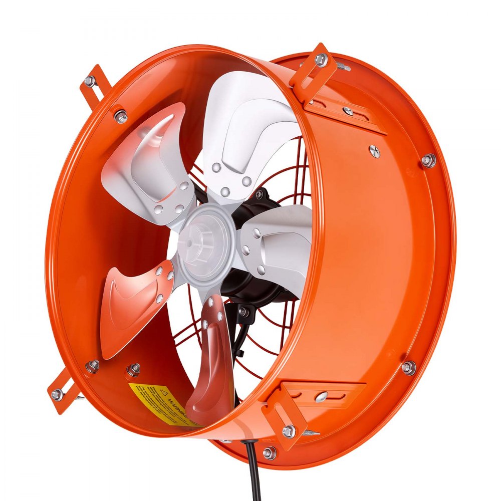 VEVOR Gable Mount Fan, 12 inch Solar Attic Vent Exhaust Fan Carbon Steel, 900 CFM Cooling and Ventilation for Roof, Greenhouse, Garage, Shop, Small Spaces, with Thermostat and Power Adapter, Orange