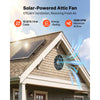 VEVOR Gable Mount Fan, 12 inch Solar-Powered Attic Vent Exhaust Fan Black, 1300 CFM Cooling & Ventilation for Roof, Greenhouse, Garage, Shop, with Thermostat & Mounting Brackets, Lightweight PP
