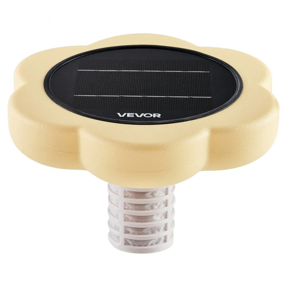 VEVOR Solar Pool Ionizer, Petal Copper Pool Ionizer Up to 45000 Gal, Floating Automatic Water Cleaner and Purifier, Chlorine Free Water, with Copper Anode, Spring, Brush and Filter for Pools & Spas