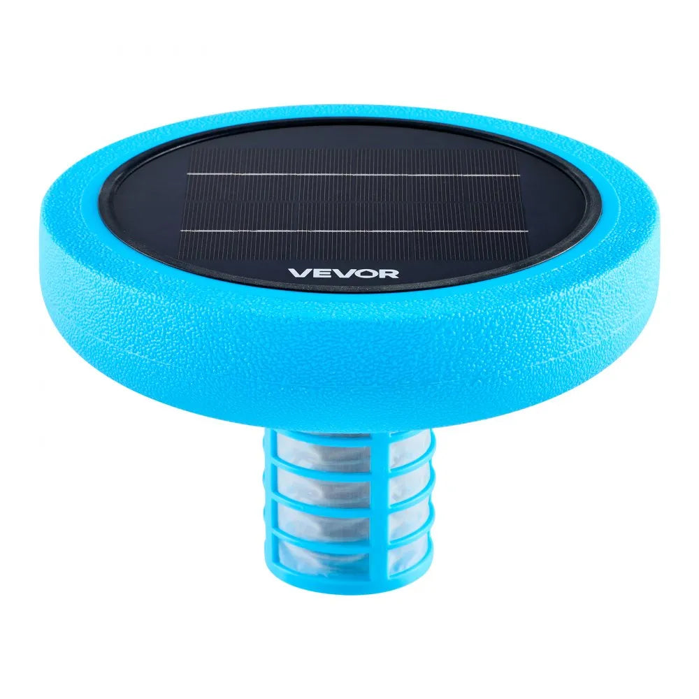 VEVOR Solar Pool Ionizer, Round Copper Pool Ionizer Up to 35000 Gal, Floating Automatic Water Cleaner and Purifier, Chlorine Free Water, with Copper Anode, Spring, Brush and Filter for Pools & Spas