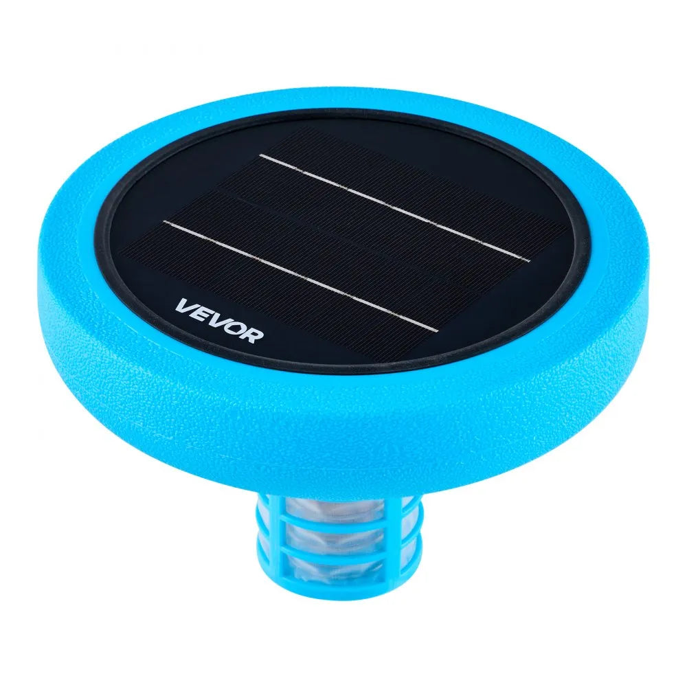VEVOR Solar Pool Ionizer, Round Copper Pool Ionizer Up to 35000 Gal, Floating Automatic Water Cleaner and Purifier, Chlorine Free Water, with Copper Anode, Spring, Brush and Filter for Pools & Spas
