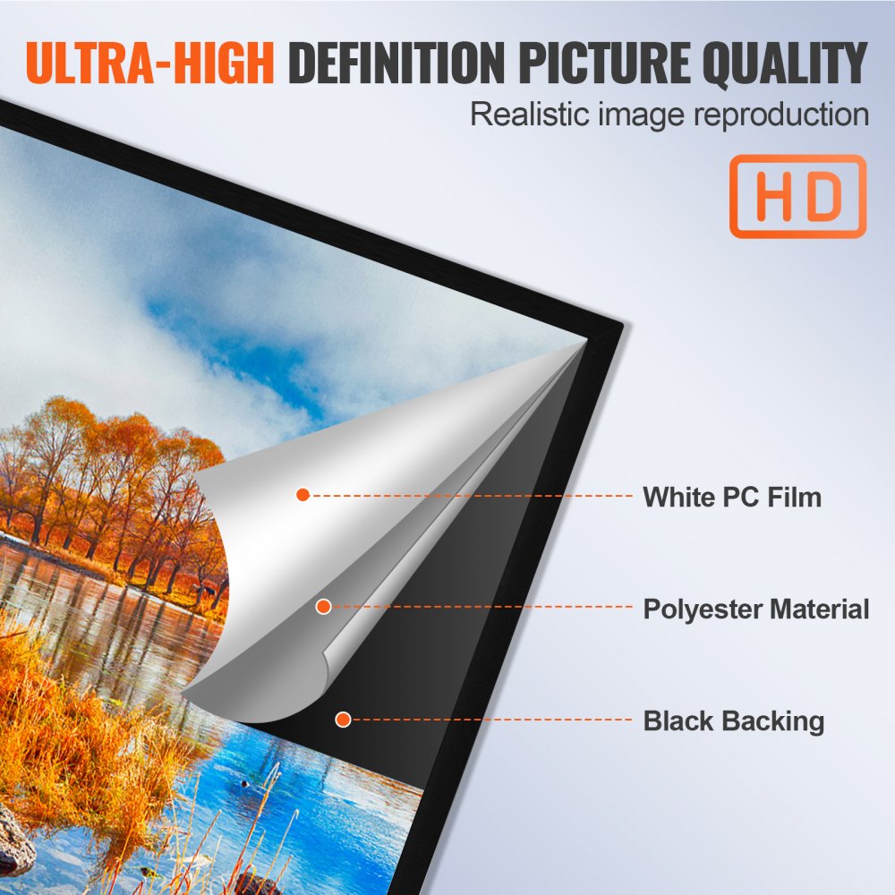 Big 110" Diagonal 16:9 HD Projector Screen Home Theater Outdoor Use