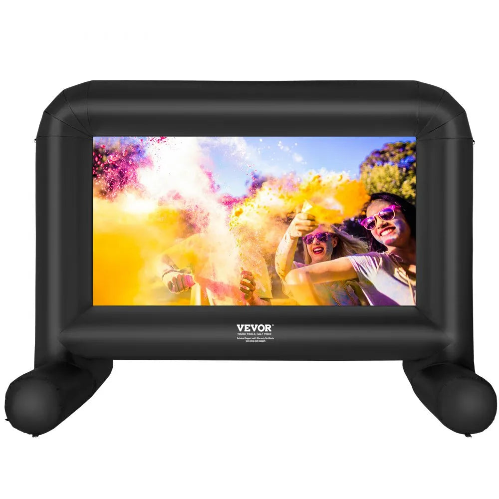 VEVOR Inflatable Movie Screen, 14 FT Inflatable Projector Screen for Outside with Blower and Carrying Bag, Front/Rear Projection, Oxford Fabric Blow Up Screen for Outdoor Parties Backyard Movie Night