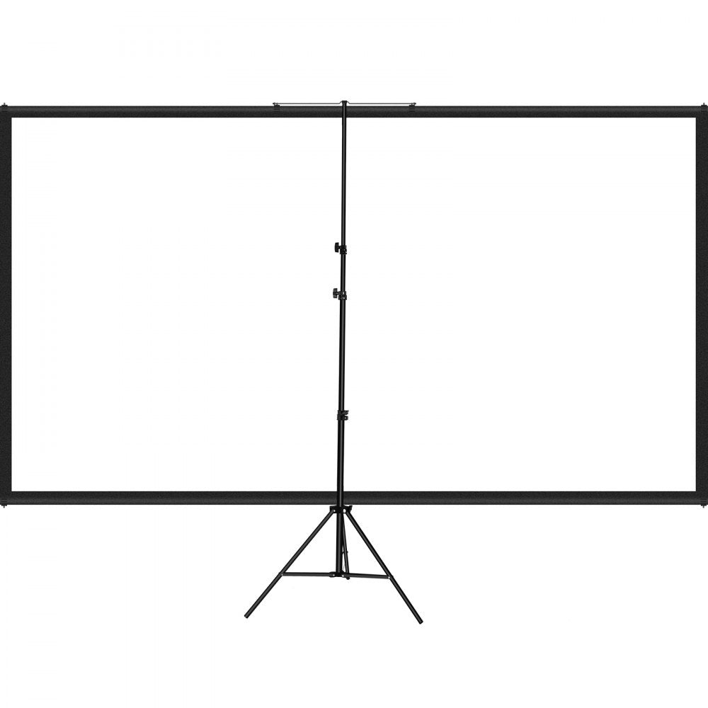 VEVOR Tripod Projector Screen with Stand 90 inch 16:9 4K HD Projection Screen Stand Wrinkle-Free Height Adjustable Portable Screen for Projector Indoor & Outdoor for Movie, Home Cinema, Gaming, Office