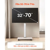 VEVOR Rolling TV Stand, Mobile TV Cart for 32-70 Inch Screens, 25° Left-Right Rotation and Height Adjustable TV Mount on Wheels, Holds up to 99 lbs for Corner, Bedroom, Outdoor, Max VESA 600x400mm