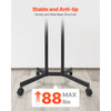 VEVOR Rolling TV Stand, Mobile TV Cart for 32-65 Inch Screens, Height Adjustable, Portable Monitor Stand with Wheels Holds up to 88 lbs for Living Room, Bedroom, Office, Outdoor, Max VESA 400x400mm