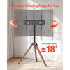 VEVOR Tripod Easel TV Stand, for 40-65 inch Flat Screen/Curved TVs Up to 99 lbs, 18° Left-Right Rotation Portable TV Stand with Oak Wood Legs, for Bedroom, Living Room, Studio, MAX VESA 600 x 400 mm