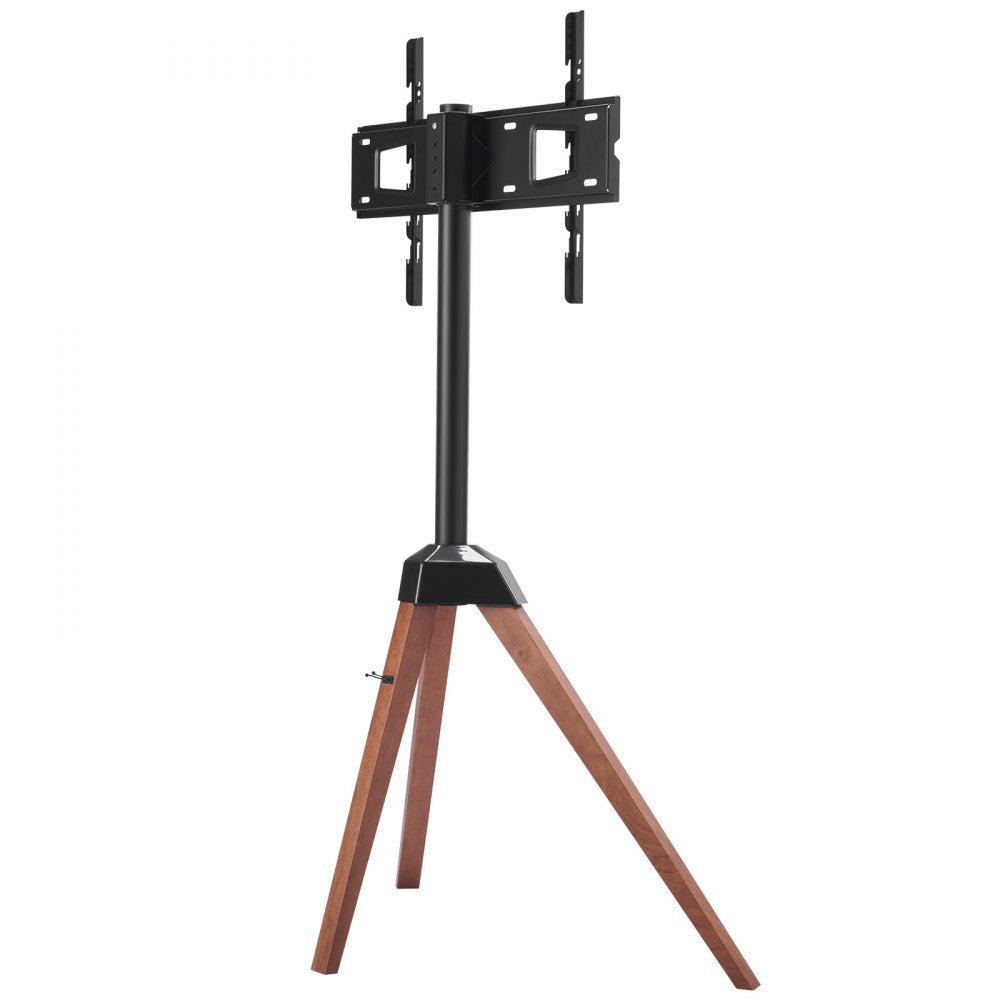 VEVOR Tripod Easel TV Stand, for 40-65 inch Flat Screen/Curved TVs Up to 99 lbs, 18° Left-Right Rotation Portable TV Stand with Oak Wood Legs, for Bedroom, Living Room, Studio, MAX VESA 600 x 400 mm