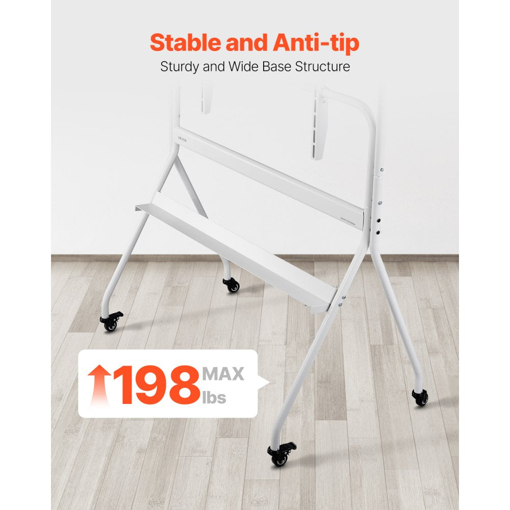 VEVOR Rolling TV Stand, Mobile TV Cart for 35-100 Inch LED/LCD/OLED Flat/Curved TVs, Portable Monitor Stand with Wheels Hold up to 198 lbs for Living Room, Bedroom, Office, Outdoor, Max VESA 800x600mm