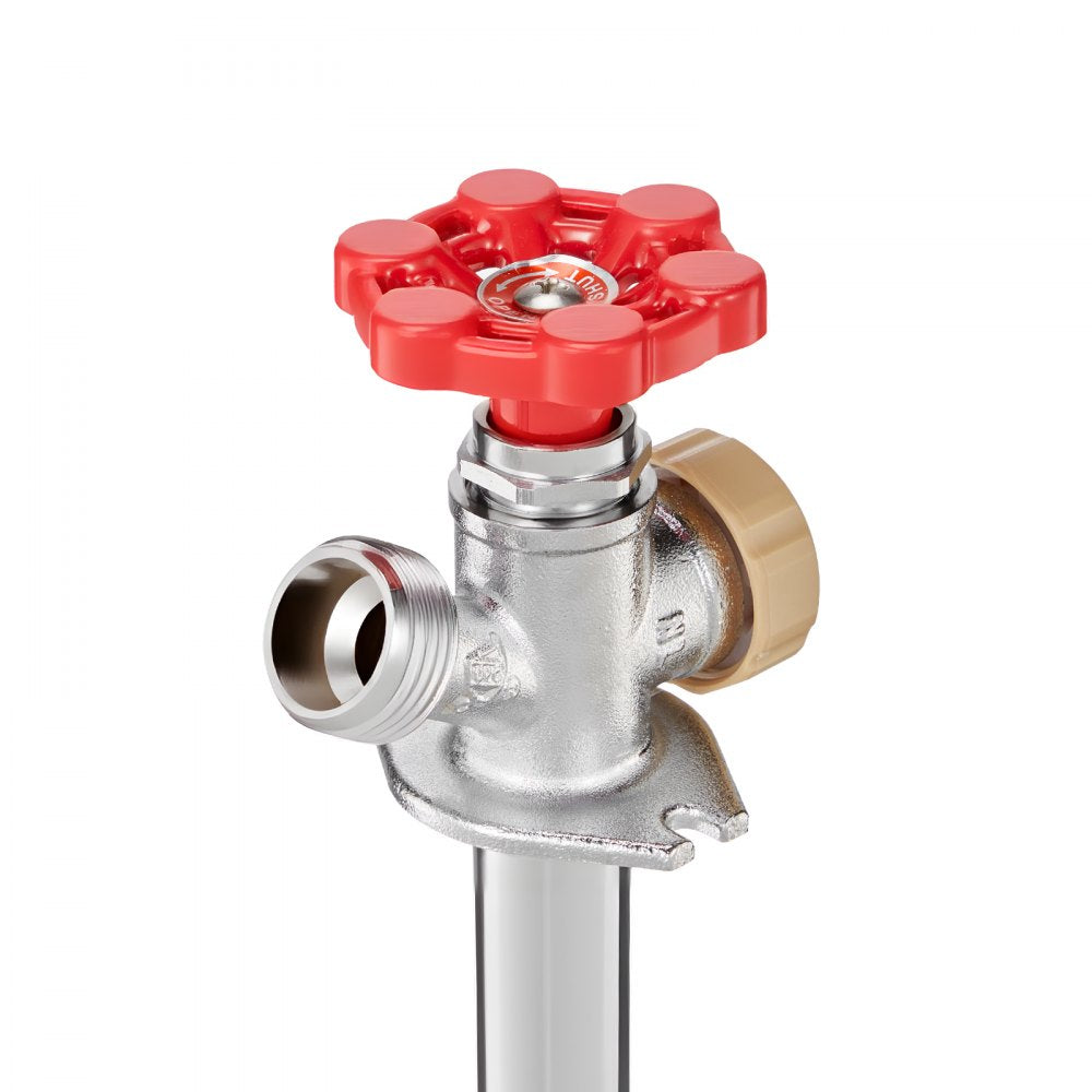 VEVOR Anti-Siphon Frost-Proof Sillcock, 12" Freeze Proof Outdoor Faucet Bib with Backflow Preventer, 1/2" Push-to-Fit Connector X 3/4" Hose Bibb, No Lead Frost-free Spigot for PEX Copper CPVC Pipes