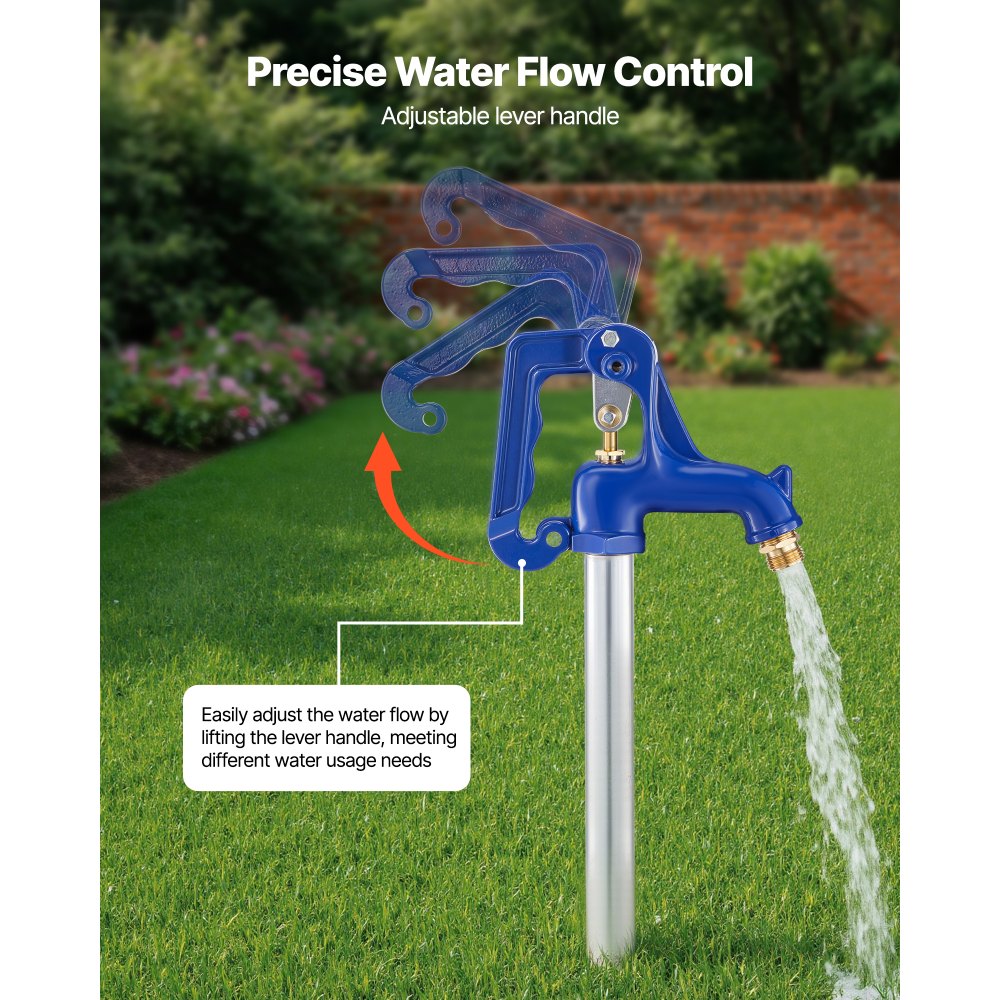 VEVOR Frost Proof Yard Hydrant, 5.24FT Freeze-Proof Outdoor Faucet with 36" Bury Depth, 3/4" NPT Pipe Connection & 3/4" NH Hose Coupling, No Lead Freezeless Hydrant for Yard Garden Farm Irrigation