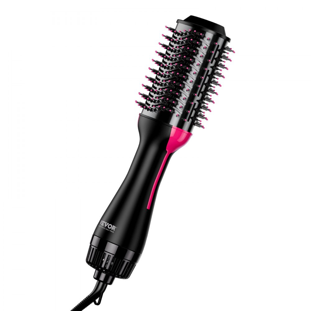 VEVOR Hair Blow Dryer Brush, 4 in 1 Ionic Hair Dryer and Styler Volumizer with 2.95" Ceramic Coating Oval Barrel & 3 Heat Settings, Professional Hot Air Styling Brush for Straightening Drying Curling