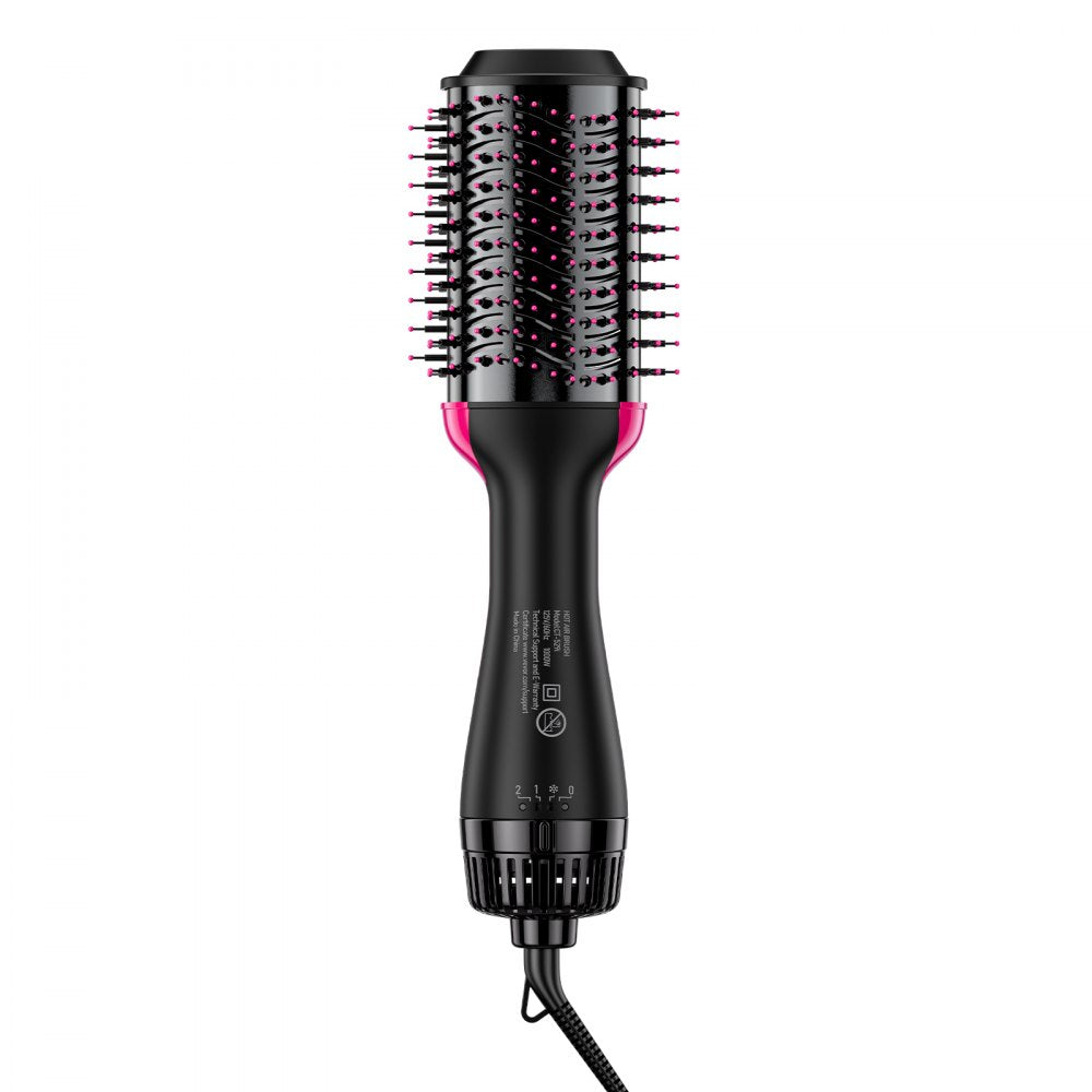 VEVOR Hair Blow Dryer Brush, 4 in 1 Ionic Hair Dryer and Styler Volumizer with 2.95" Ceramic Coating Oval Barrel & 3 Heat Settings, Professional Hot Air Styling Brush for Straightening Drying Curling