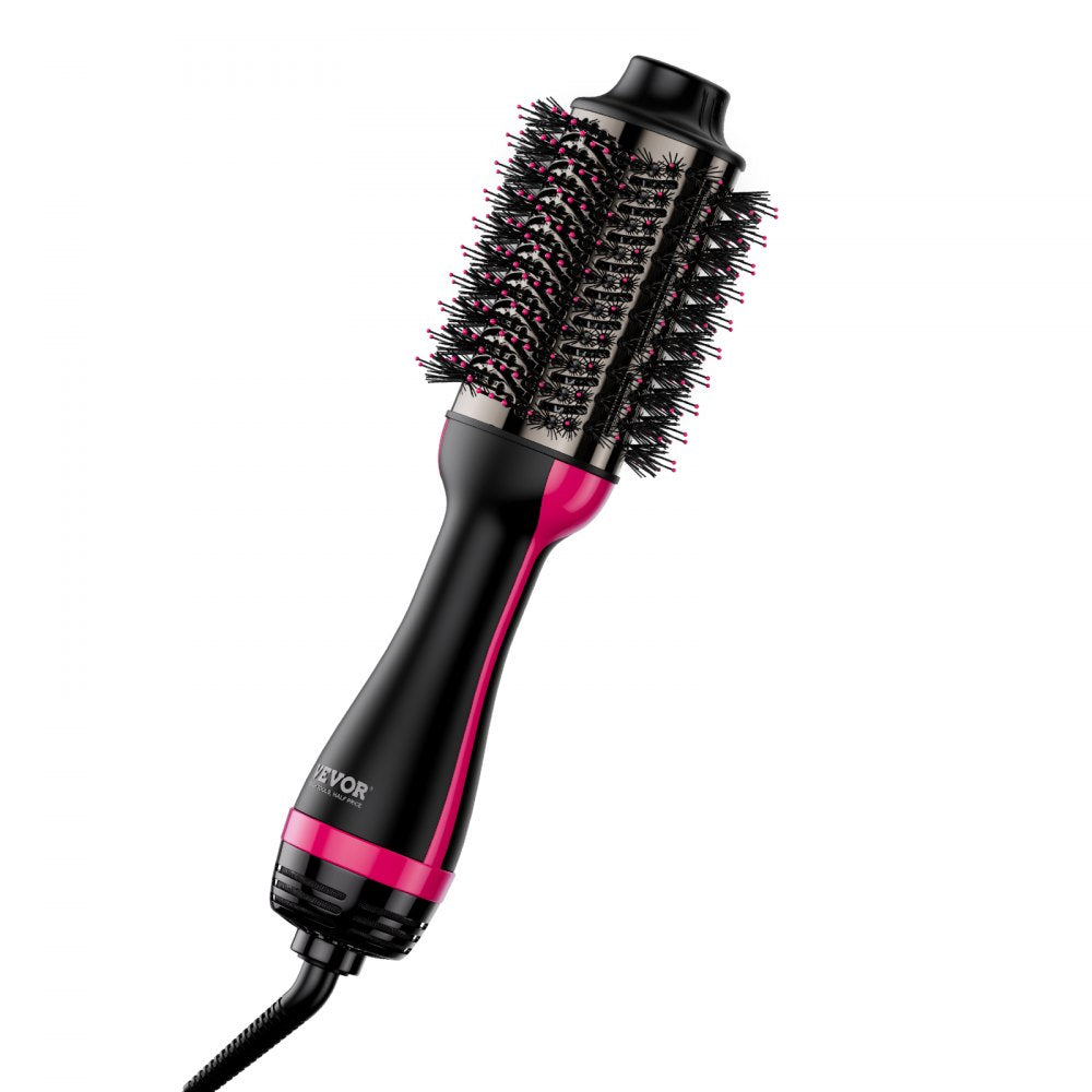 VEVOR Hair Blow Dryer Brush, 4 in 1 Ionic Hair Dryer Styler and Volumizer with Electroplated Titanium & 2.95" Ceramic Coating Oval Barrel, 3-Temp Hot Air Styling Brush for Drying Straightening Curling