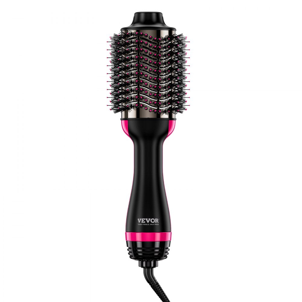 VEVOR Hair Blow Dryer Brush, 4 in 1 Ionic Hair Dryer Styler and Volumizer with Electroplated Titanium & 2.95" Ceramic Coating Oval Barrel, 3-Temp Hot Air Styling Brush for Drying Straightening Curling
