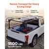 VEVOR Truck Ladder Rack 1500LBS Capacity Universal Over-Cab Trucks Bed Rack, 51.2"-75" Adjustable for Kayak Surfboard Lumber, Non-Drilling Installation, Heavy Duty Steel Support for Long Heavy Cargo