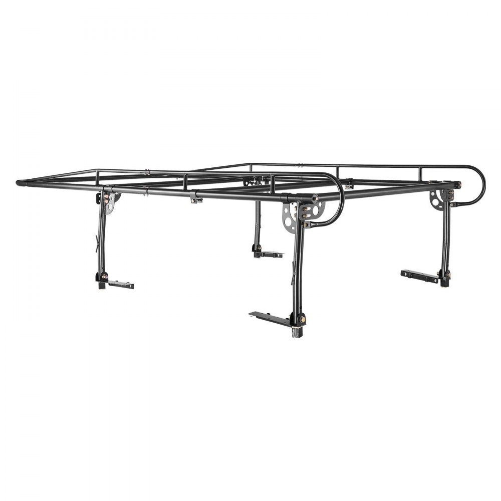 VEVOR Truck Ladder Rack 1500LBS Capacity Universal Over-Cab Trucks Bed Rack, 51.2"-75" Adjustable for Kayak Surfboard Lumber, Non-Drilling Installation, Heavy Duty Steel Support for Long Heavy Cargo