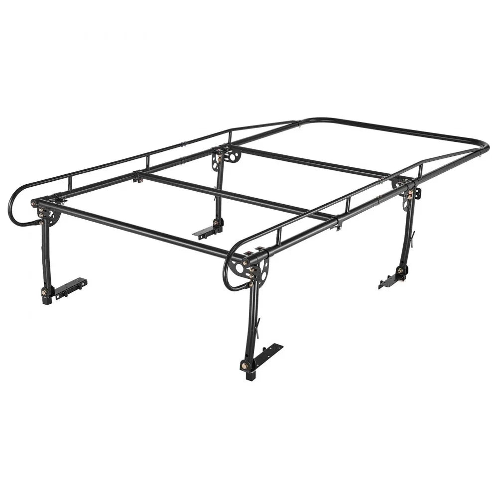 VEVOR Truck Ladder Rack 1500LBS Capacity Universal Over-Cab Trucks Bed Rack, 51.2"-75" Adjustable for Kayak Surfboard Lumber, Non-Drilling Installation, Heavy Duty Steel Support for Long Heavy Cargo