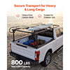 VEVOR Truck Ladder Rack 800LBS Capacity Universal Over-Cab Trucks Bed Rack, 43.3"-63" Width Adjustable for Kayak Surfboard Lumber, Non-Drilling/Drilling Installation, Fits Short-Bed & Long-Bed Trucks