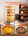 VEVOR Countertop Food Warmer - tempered glass and LED warm light display graphic