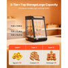 VEVOR 3-Tier Commercial Food Warmer Display, 800W Food Display Warmer with LED Light, Top Storage and Adjustable Shelves, 86℉~185℉ Steam Heating, 60 Qt /57L for Hamburger, Pizza, Bread, Fried Chicken