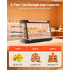 VEVOR 3-Tier Commercial Food Warmer Display, 1400W Food Display Warmer with LED Light, Top Storage and Adjustable Shelves, 86℉~185℉ Steam Heating, 137Qt/130L for Hamburger, Pizza, Bread, Fried Chicken